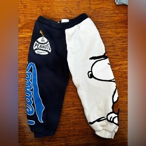 Peanuts Kids Black and White Joggers with Blue Accents